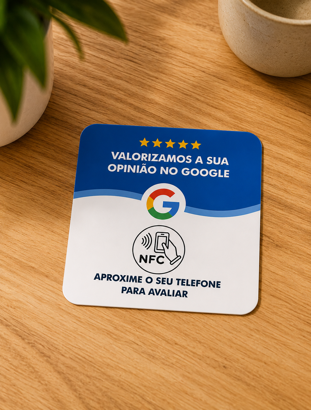 Placa de Avaliação Google com tecnologia NFC